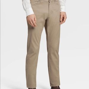 Mens ERMENEGILDO ZEGNA Beige Cotton Trouser, Size W36 x L32